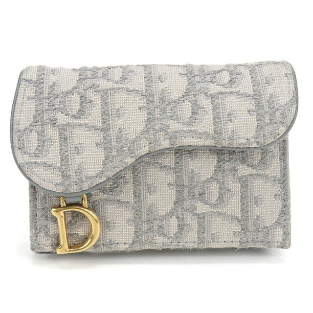中古 ディオール 名刺入れ レディース ブランド Dior サドル ブルーム カードホルダー S5611CTZQ_M932 グレー USDCD114584011