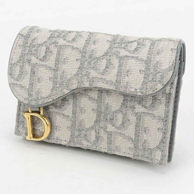 中古 ディオール 名刺入れ レディース ブランド Dior サドル ブルーム カードホルダー S5611CTZQ_M932 グレー USDCD114584011