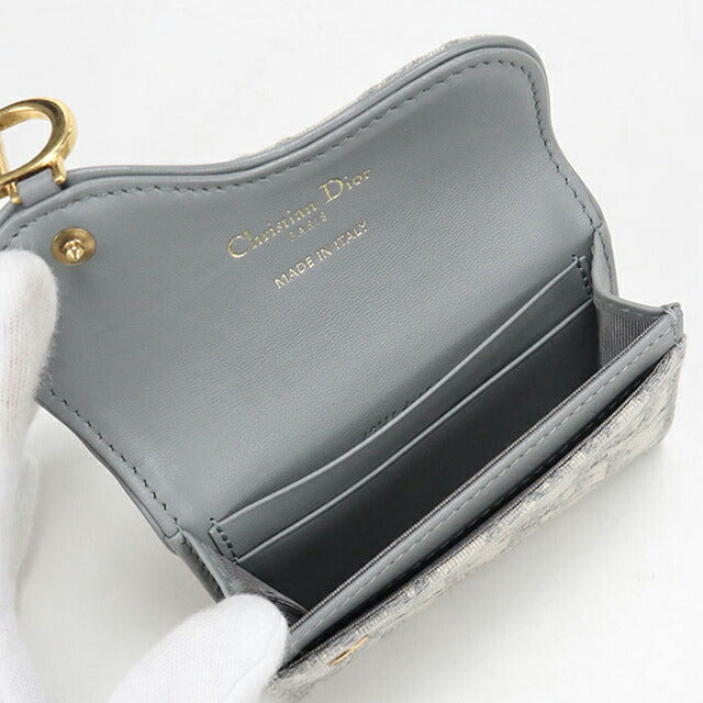 中古 ディオール 名刺入れ レディース ブランド Dior サドル ブルーム カードホルダー S5611CTZQ_M932 グレー USDCD114584011