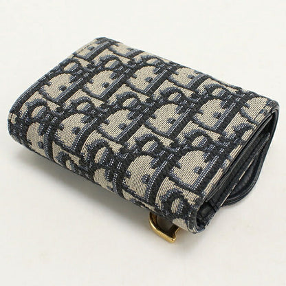 中古 ディオール 三つ折り財布 三折財布 レディース ブランド Dior サドル ネイビー USDCD114694011