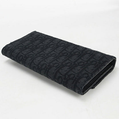 中古 ディオール 長財布二折 メンズ ブランド Dior ディオールオブリーク ロング　フラップウォレット ブラック USDCD115115011