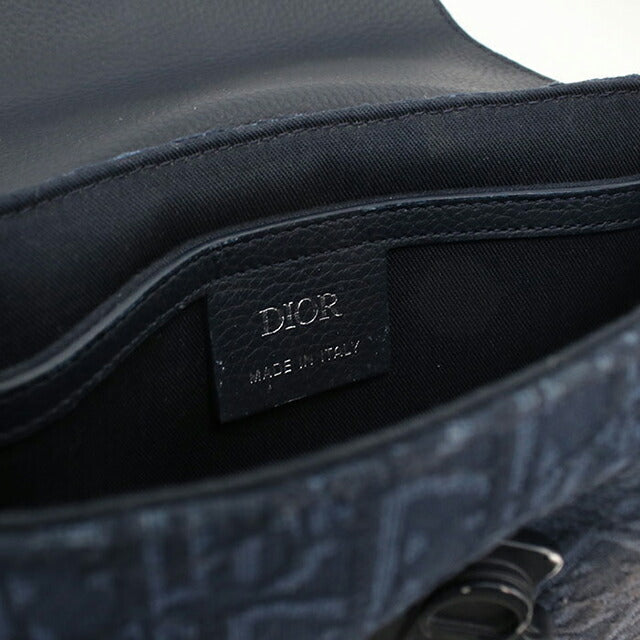中古 ディオール 斜め掛け ショルダーバッグ メンズ ブランド Dior サドル 2ADCA435DJD ネイビー USDCD115208011