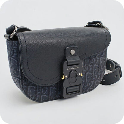 中古 ディオール 斜め掛け ショルダーバッグ メンズ ブランド Dior サドル 2ADCA435DJD ネイビー USDCD115208011