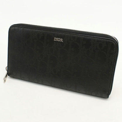 中古 ディオール 長財布ラウンドファスナー メンズ ブランド Dior ディオール オブリーク ロングジップウォレット ブラック USDCD115230011