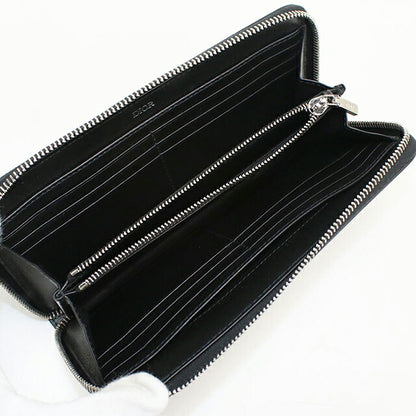 中古 ディオール 長財布ラウンドファスナー メンズ ブランド Dior ディオール オブリーク ロングジップウォレット ブラック USDCD115230011
