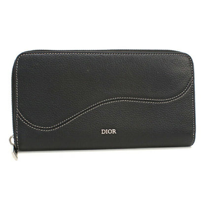 中古 ディオール 長財布ラウンドファスナー メンズ ブランド Dior サドル ロングジップウォレット 2ADBC315YKK_H00N ブラック USDCD115232011