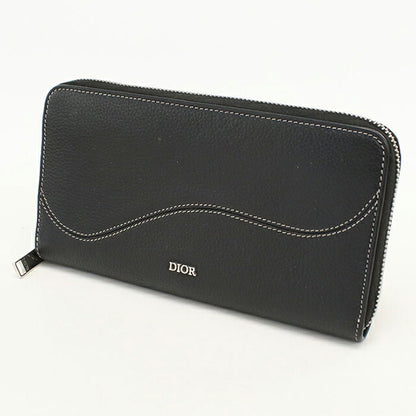 中古 ディオール 長財布ラウンドファスナー メンズ ブランド Dior サドル ロングジップウォレット 2ADBC315YKK_H00N ブラック USDCD115232011