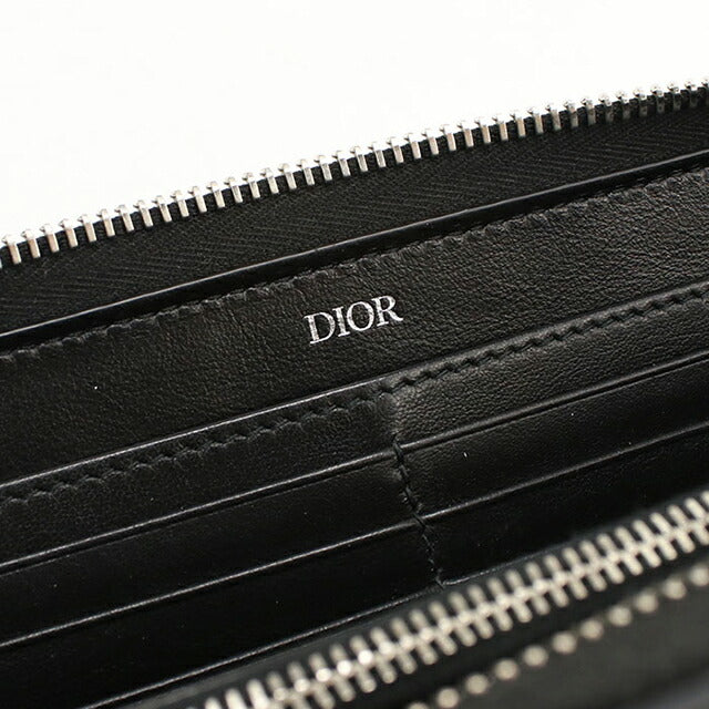 中古 ディオール 長財布ラウンドファスナー メンズ ブランド Dior サドル ロングジップウォレット 2ADBC315YKK_H00N ブラック USDCD115232011