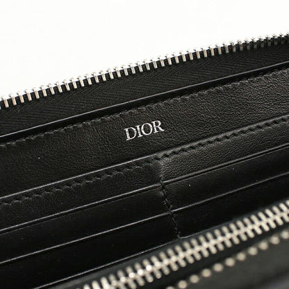 中古 ディオール 長財布ラウンドファスナー メンズ ブランド Dior サドル ロングジップウォレット 2ADBC315YKK_H00N ブラック USDCD115232011