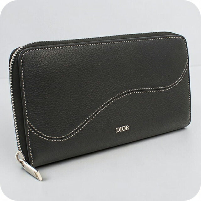 中古 ディオール 長財布ラウンドファスナー メンズ ブランド Dior サドル ロングジップウォレット 2ADBC315YKK_H00N ブラック USDCD115232011