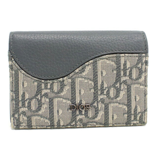 中古 ディオール 名刺入れ メンズ ブランド Dior サドル ビジネスカードホルダー 2ADCH166YKS グレー USDCD115237011