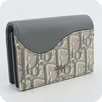 中古 ディオール 名刺入れ メンズ ブランド Dior サドル ビジネスカードホルダー 2ADCH166YKS グレー USDCD115237011