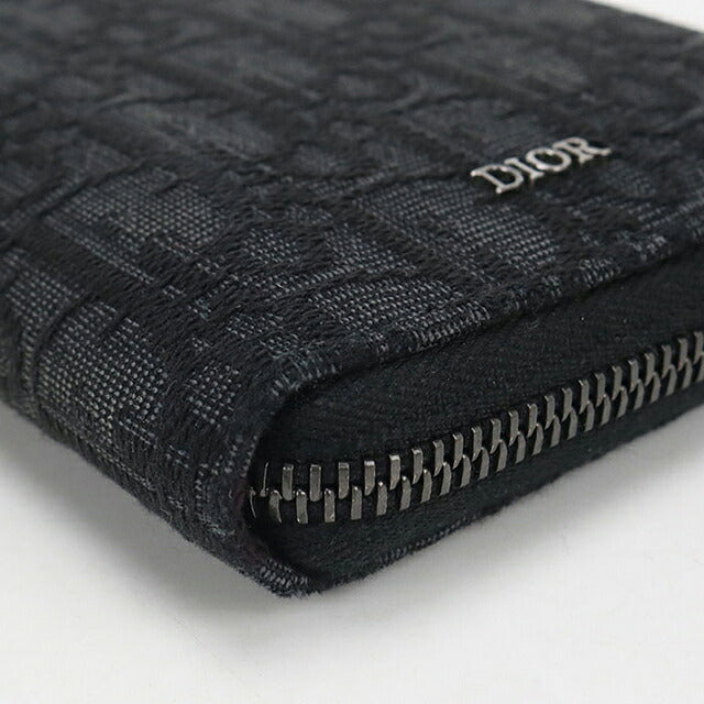 Used Dior long wallet round zipper men&