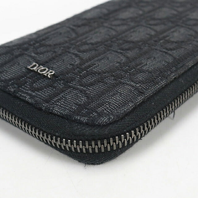 Used Dior long wallet round zipper men&