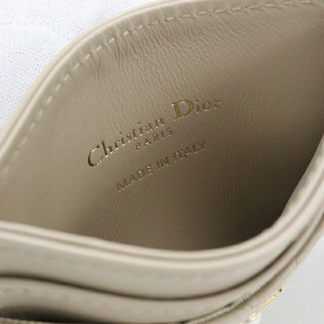 中古 ディオール カードケース コンパクト レディース ブランド Dior ディオール ジョリー フリージア カードホルダー S3103UNJB ベージュ USDCD115852011