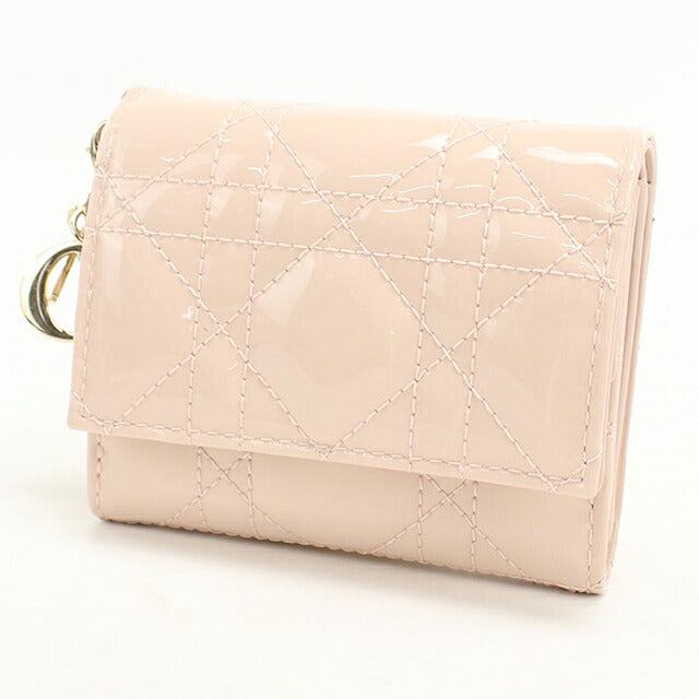 中古 ディオール 三つ折り財布 三折財布 コンパクト レディース ブランド Dior レディディオール ロータスウォレット S0181OVRB_M51U ピンク USDCD116579011