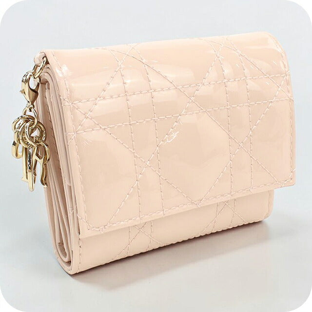 中古 ディオール 三つ折り財布 三折財布 コンパクト レディース ブランド Dior レディディオール ロータスウォレット S0181OVRB_M51U ピンク USDCD116579011
