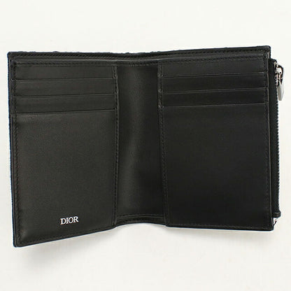 中古 ディオール 二つ折り財布 二折財布 コンパクト メンズ ブランド Dior ディオールオブリーク  2ESBC319YSE_H03E ブラック USDCD117059011