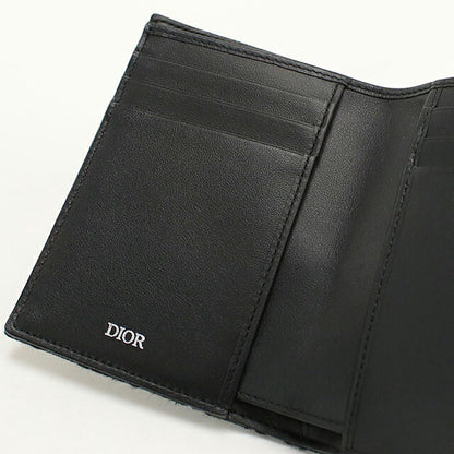中古 ディオール 二つ折り財布 二折財布 コンパクト メンズ ブランド Dior ディオールオブリーク  2ESBC319YSE_H03E ブラック USDCD117059011