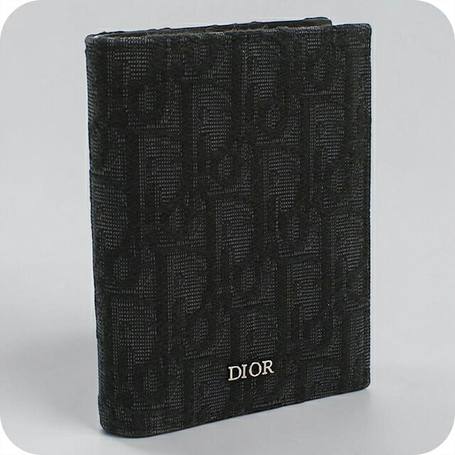 中古 ディオール 二つ折り財布 二折財布 コンパクト メンズ ブランド Dior ディオールオブリーク  2ESBC319YSE_H03E ブラック USDCD117059011