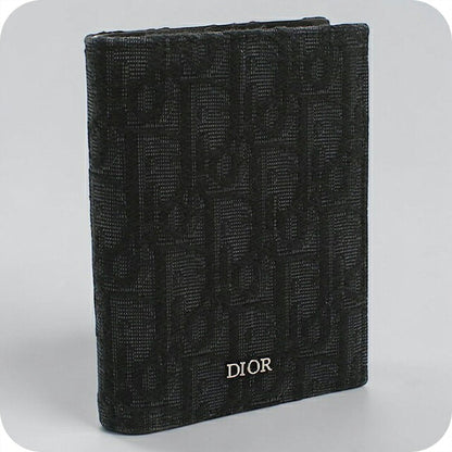 中古 ディオール 二つ折り財布 二折財布 コンパクト メンズ ブランド Dior ディオールオブリーク  2ESBC319YSE_H03E ブラック USDCD117059011