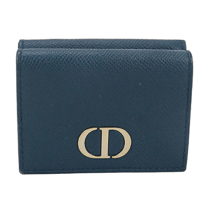 中古 ディオール 三つ折り財布 三折財布 コンパクト レディース ブランド Dior 30 モンテーニュ  ブルー USDCD117130011