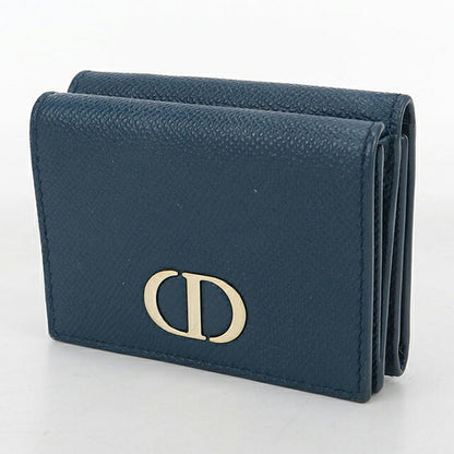 中古 ディオール 三つ折り財布 三折財布 コンパクト レディース ブランド Dior 30 モンテーニュ  ブルー USDCD117130011
