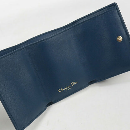 中古 ディオール 三つ折り財布 三折財布 コンパクト レディース ブランド Dior 30 モンテーニュ  ブルー USDCD117130011