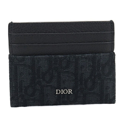 中古 ディオール カードケース コンパクト メンズ ブランド Dior ディオールオブリーク カードホルダー 2ESCH135YSE_H03E ブラック USDCD117239011