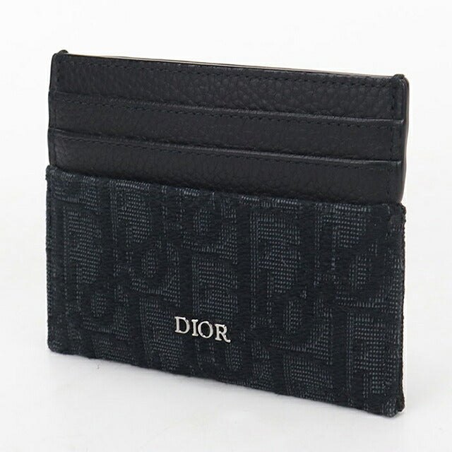 中古 ディオール カードケース コンパクト メンズ ブランド Dior ディオールオブリーク カードホルダー 2ESCH135YSE_H03E ブラック USDCD117239011