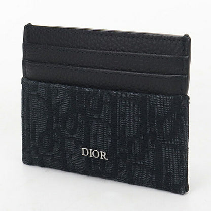 中古 ディオール カードケース コンパクト メンズ ブランド Dior ディオールオブリーク カードホルダー 2ESCH135YSE_H03E ブラック USDCD117239011