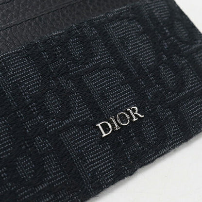 中古 ディオール カードケース コンパクト メンズ ブランド Dior ディオールオブリーク カードホルダー 2ESCH135YSE_H03E ブラック USDCD117239011