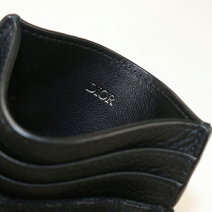 中古 ディオール カードケース コンパクト メンズ ブランド Dior ディオールオブリーク カードホルダー 2ESCH135YSE_H03E ブラック USDCD117239011