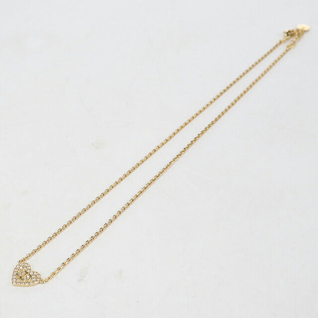 中古 ディオール ネックレス レディース ブランド Dior  ラインストーン ハート ゴールド アクセサリー USDCD117427011