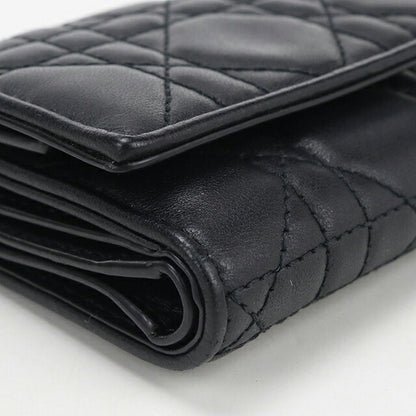 中古 ディオール 三つ折り財布 三折財布 コンパクト レディース ブランド Dior レディディオール ロータス ウォレット S0181ONMJ_M900 ブラック USDCD117444011
