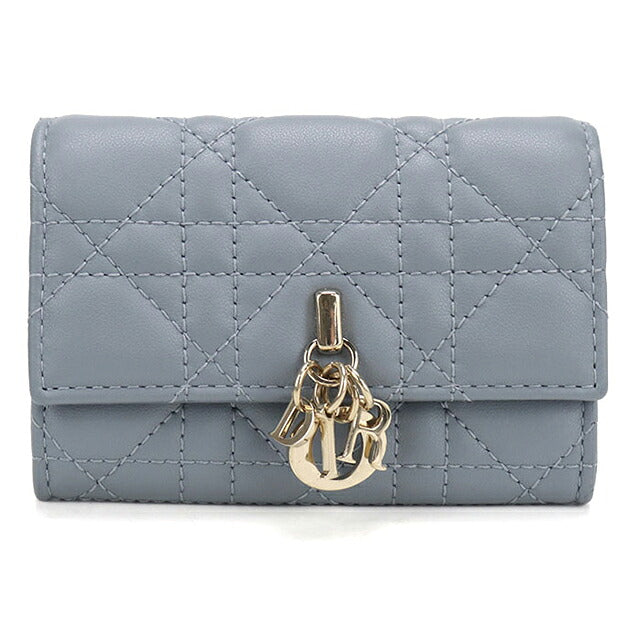 中古 ディオール 小銭入れ レディース ブランド Dior マイ ディオール グリシン ウォレット ブルー USDCD117544011