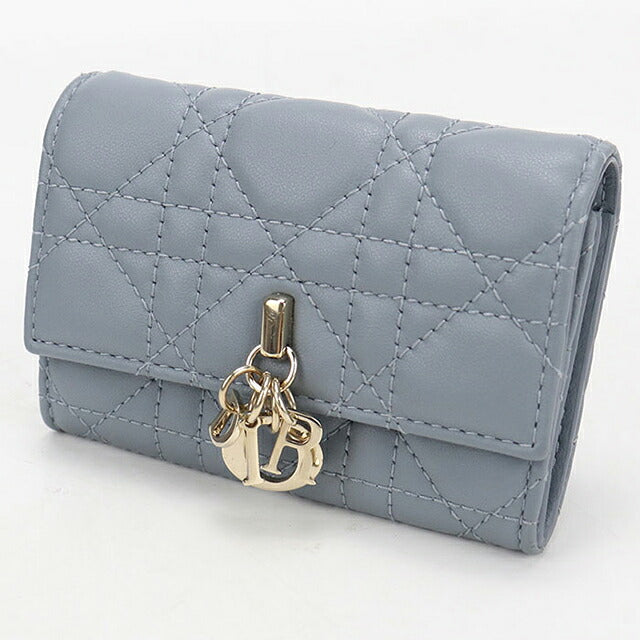 中古 ディオール 小銭入れ レディース ブランド Dior マイ ディオール グリシン ウォレット ブルー USDCD117544011