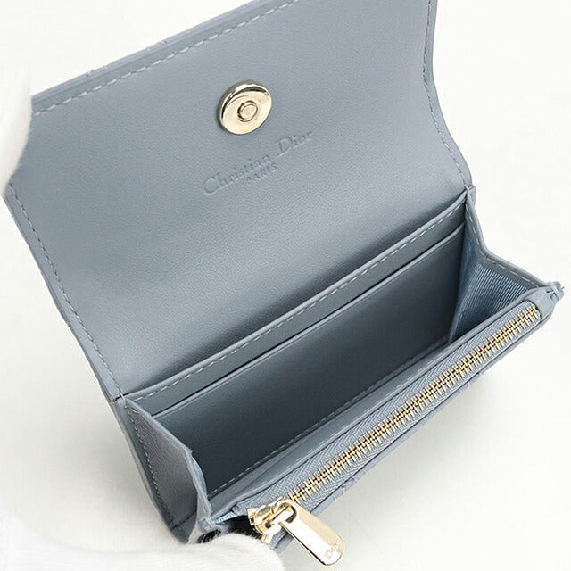 中古 ディオール 小銭入れ レディース ブランド Dior マイ ディオール グリシン ウォレット ブルー USDCD117544011