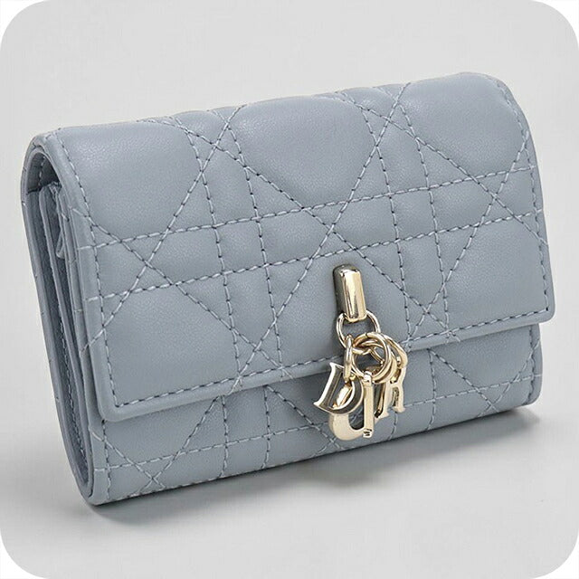 中古 ディオール 小銭入れ レディース ブランド Dior マイ ディオール グリシン ウォレット ブルー USDCD117544011
