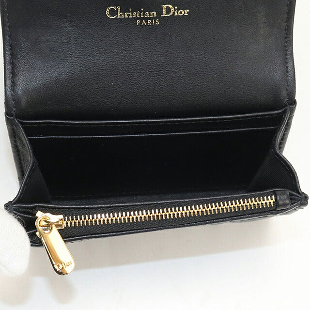 中古 ディオール 小銭入れ レディース ブランド Dior ディオール ジョリー グリシン ウォレット S3102UNJB_M900 ブラック USDCD117556011