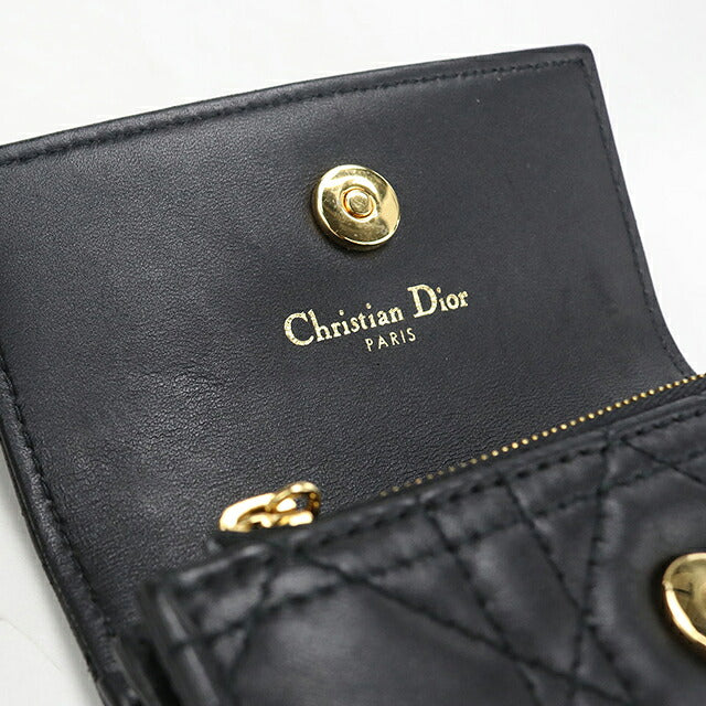 中古 ディオール 小銭入れ レディース ブランド Dior ディオール ジョリー グリシン ウォレット S3102UNJB_M900 ブラック USDCD117556011