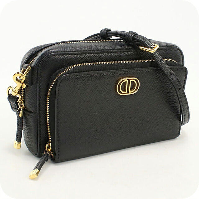 二手 Dior 斜挎单肩包女装品牌 Dior Dior Caro 双袋皮革 S7431UBAE 黑色 USDCD117622011