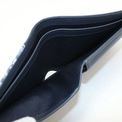 中古 ディオール 二つ折り財布 二折財布 コンパクト メンズ ブランド Dior サドル  2ADBC306YKS ネイビー USDCD117633011