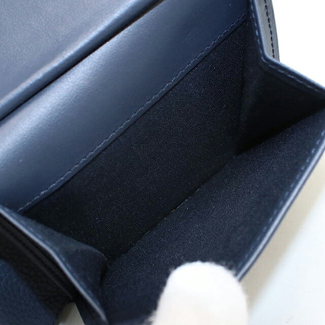 中古 ディオール 二つ折り財布 二折財布 コンパクト メンズ ブランド Dior サドル  2ADBC306YKS ネイビー USDCD117633011