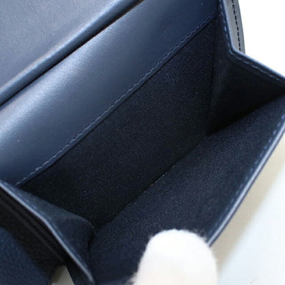 中古 ディオール 二つ折り財布 二折財布 コンパクト メンズ ブランド Dior サドル  2ADBC306YKS ネイビー USDCD117633011