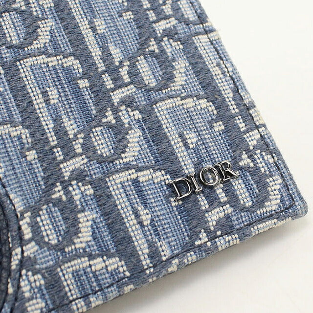 中古 ディオール 二つ折り財布 二折財布 コンパクト メンズ ブランド Dior サドル  2ADBC306YKS ネイビー USDCD117633011