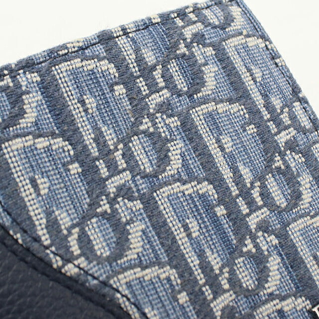 中古 ディオール 二つ折り財布 二折財布 コンパクト メンズ ブランド Dior サドル  2ADBC306YKS ネイビー USDCD117633011