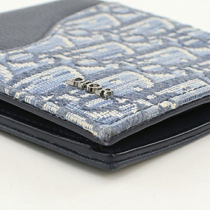 中古 ディオール 二つ折り財布 二折財布 コンパクト メンズ ブランド Dior サドル  2ADBC306YKS ネイビー USDCD117633011