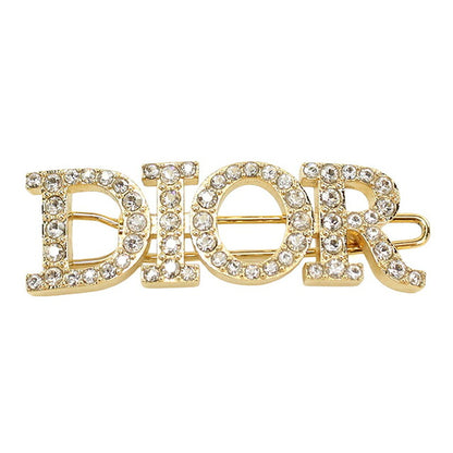 Used Dior Hair Clip Ladies Brand Dior Rhinestone Hair Clip V0660DVOCY 301U Gold Hair Accessory USDCD118008011