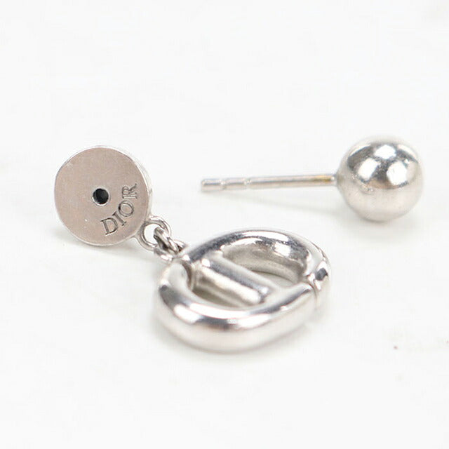中古 ディオール ピアス レディース ブランド Dior  CD NAVY シルバー アクセサリー USDCD118236011